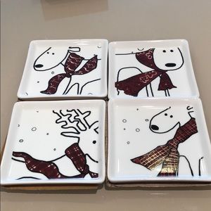 4 Dear porcelain Coasters 5” each by Cordon Blue